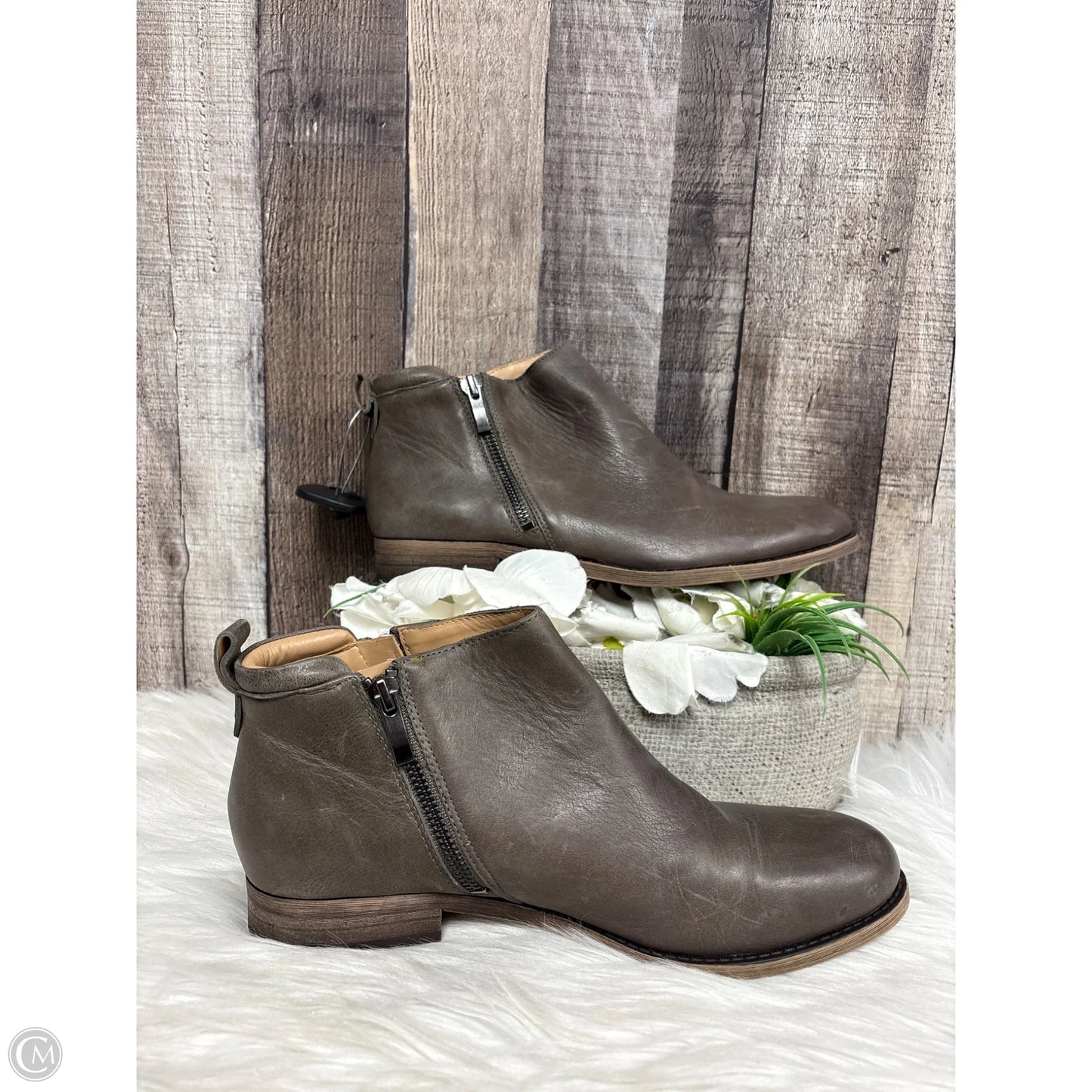 Boots Ankle Flats By Franco Sarto In Taupe, Size: 8.5