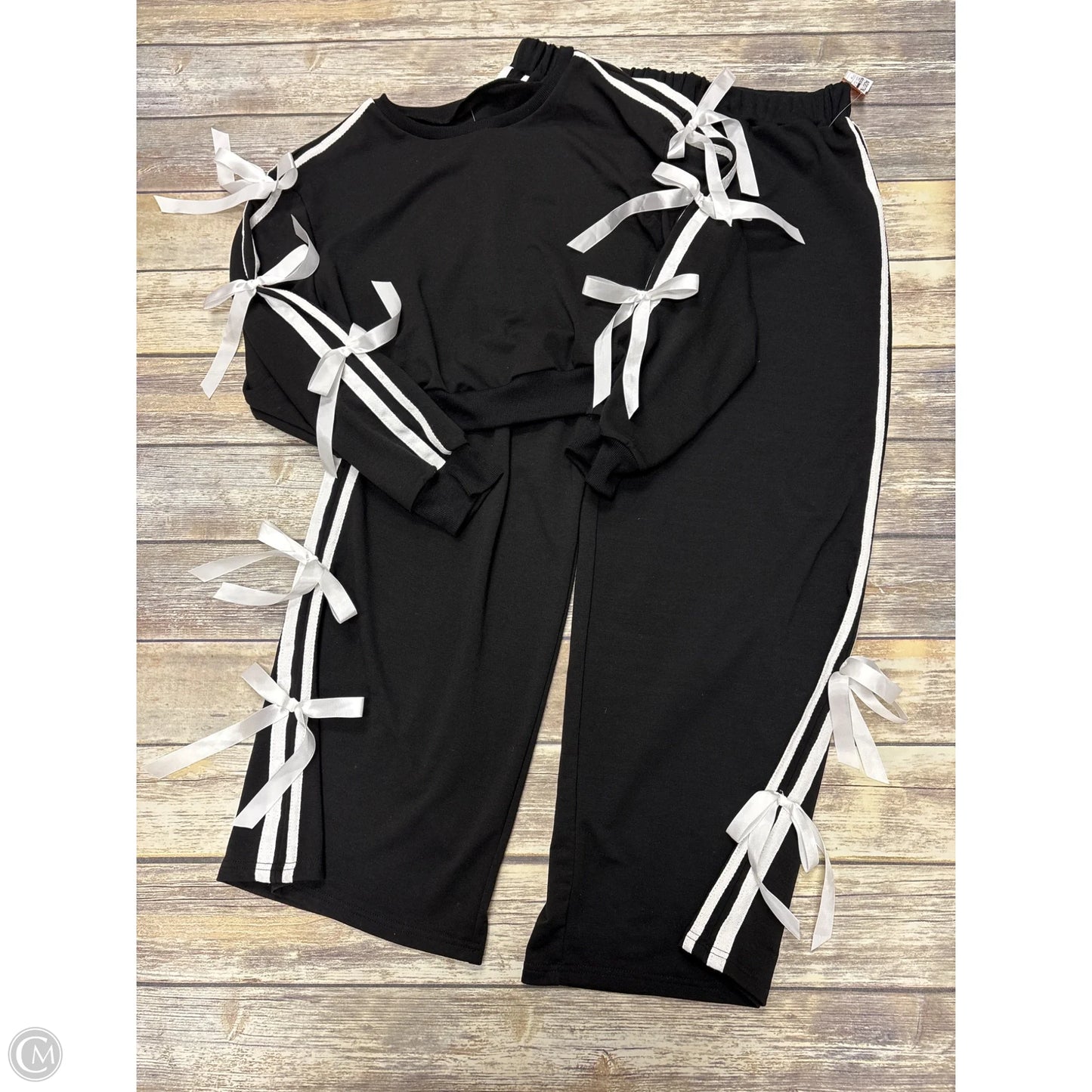 Pants Set 2pc By Shein In Black & White, Size: 1x