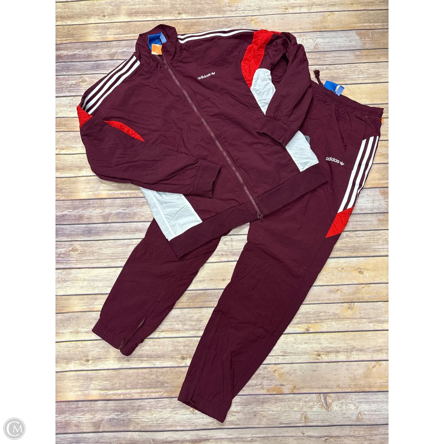 Athletic Pants 2pc By Adidas In Maroon, Size: M
