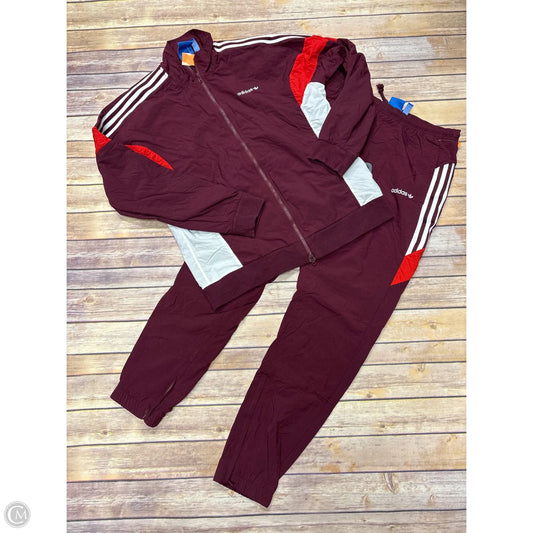 Athletic Pants 2pc By Adidas In Maroon, Size: M
