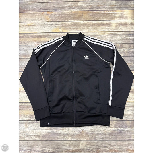 Athletic Jacket By Adidas In Black & White, Size: L