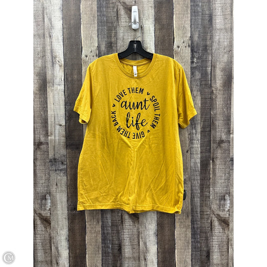 Top Short Sleeve By Bella + Canvas In Gold, Size: L