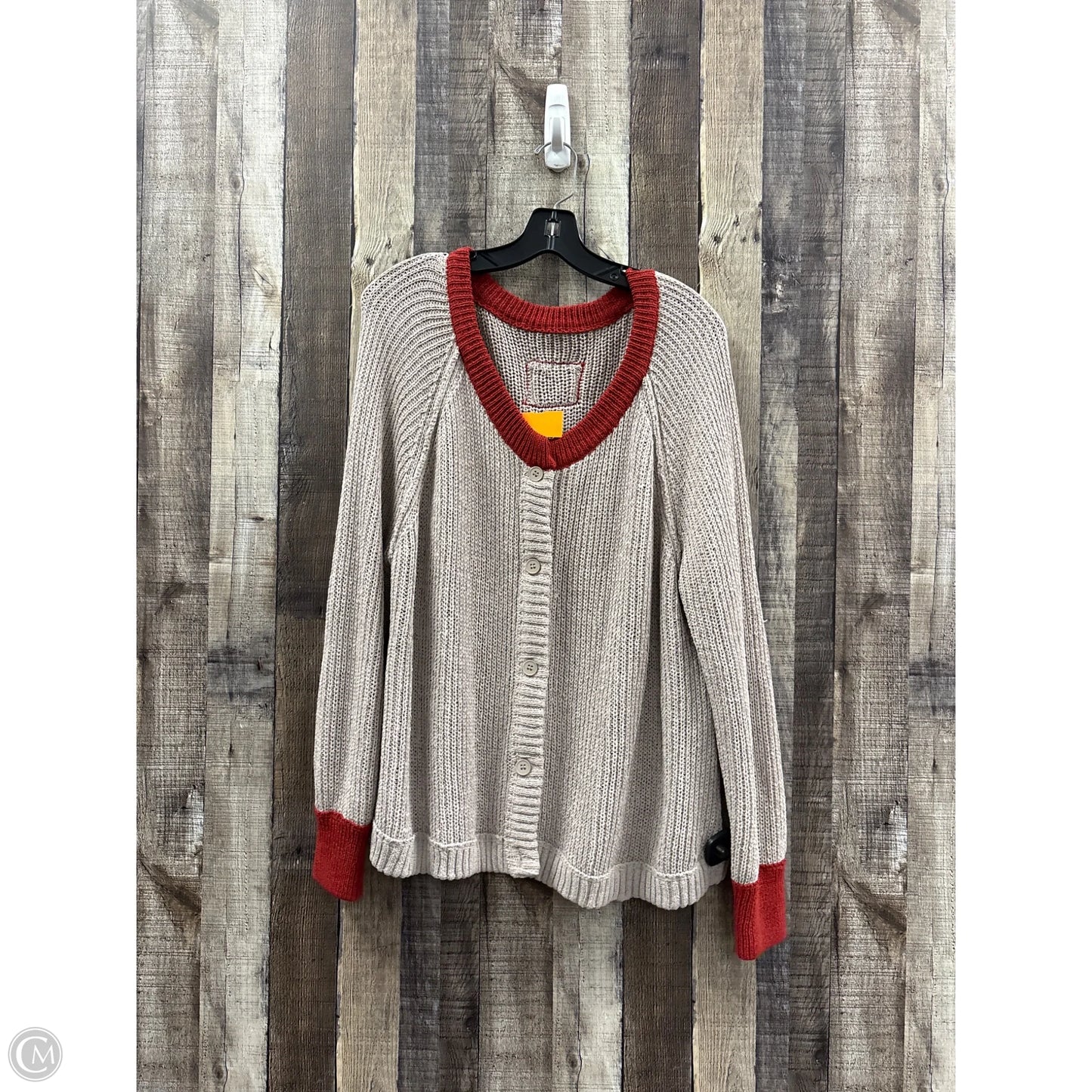Sweater Cardigan By Cmf In Tan, Size: L