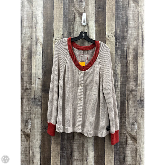 Sweater Cardigan By Cmf In Tan, Size: L