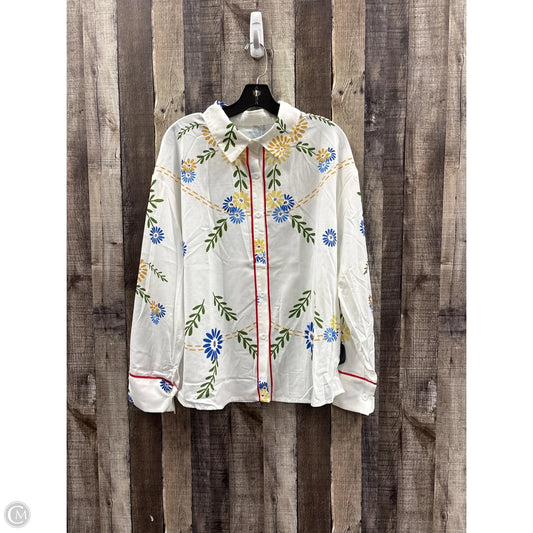 Top Long Sleeve By Cmf In Floral Print, Size: 1x