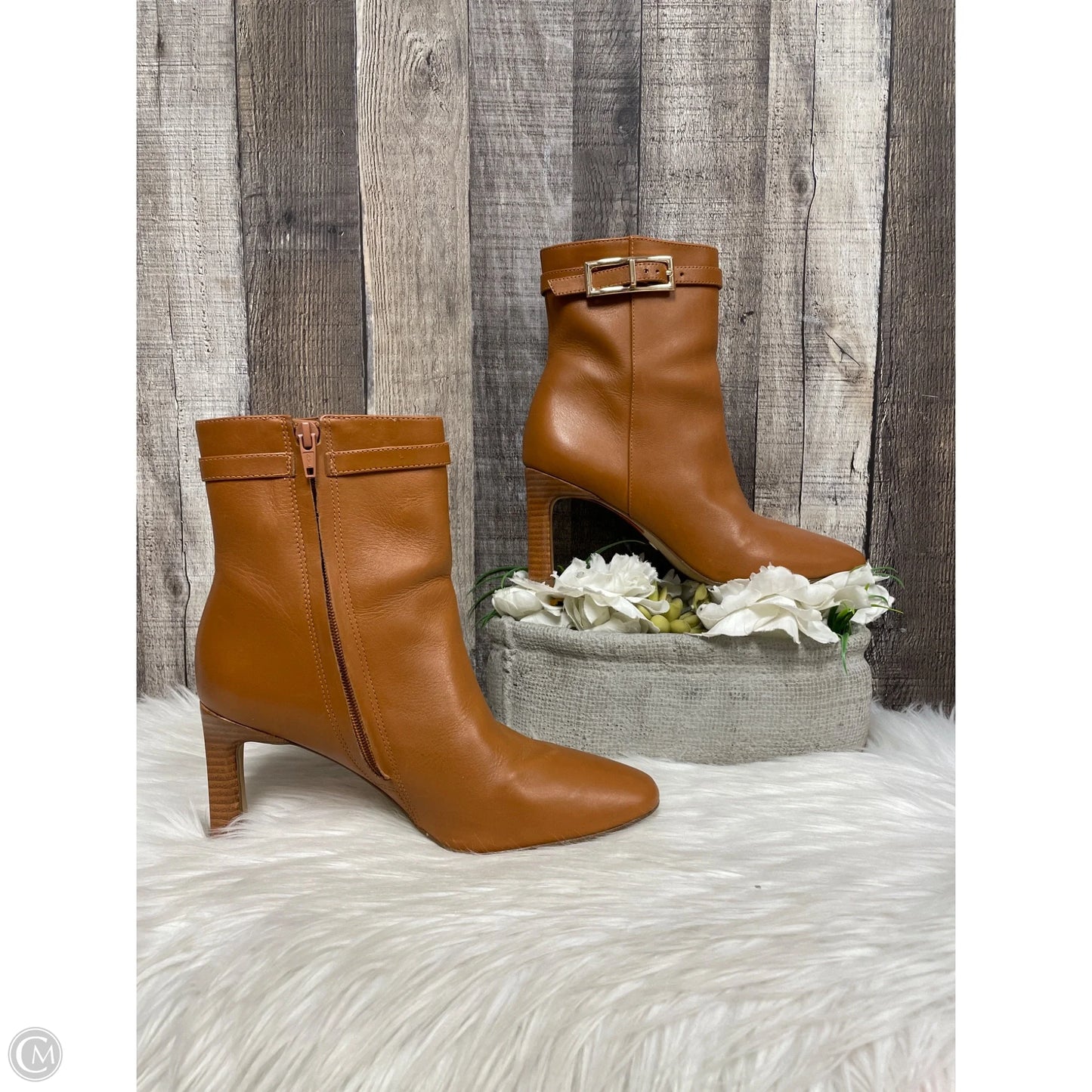 Boots Ankle Heels By Cmc In Brown, Size: 7