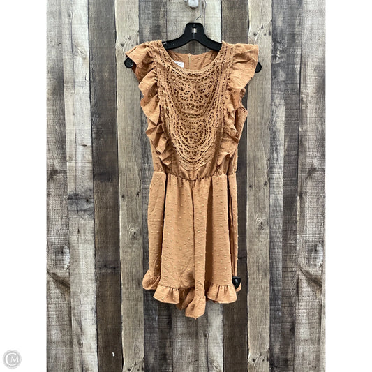 Romper By Angashion In Tan, Size: S