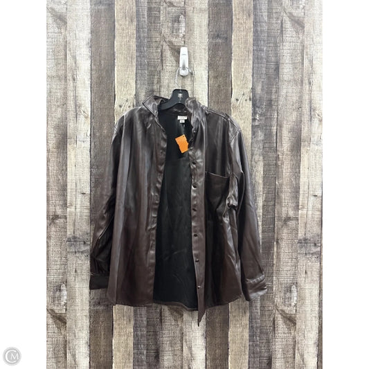 Top Long Sleeve By A New Day In Brown, Size: M