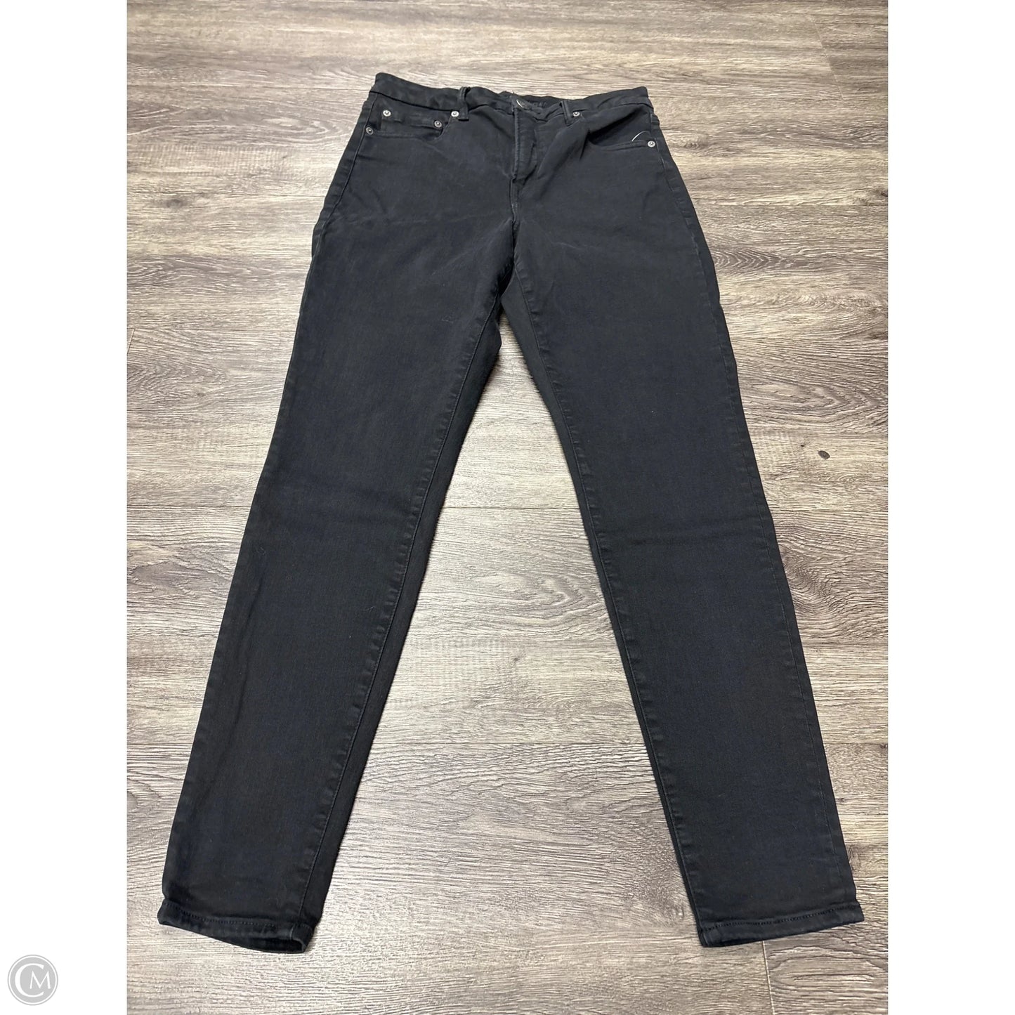 Jeans Skinny By American Eagle In Black Denim, Size: 12l