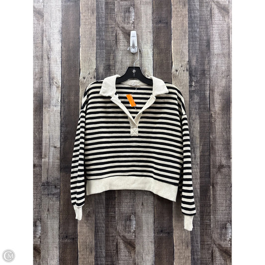 Top Long Sleeve By Blu Pepper In Black & Cream, Size: M