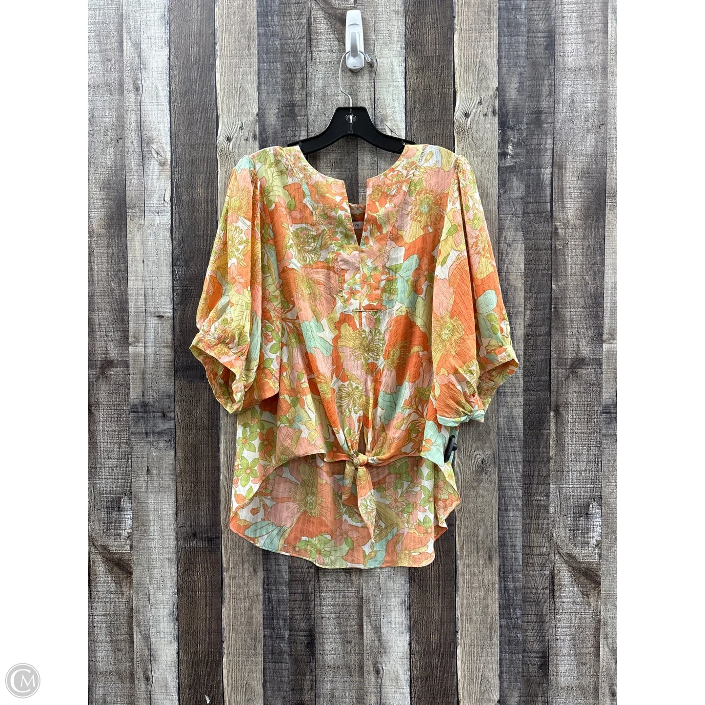 Top 3/4 Sleeve By Rose And Olive In Orange, Size: L