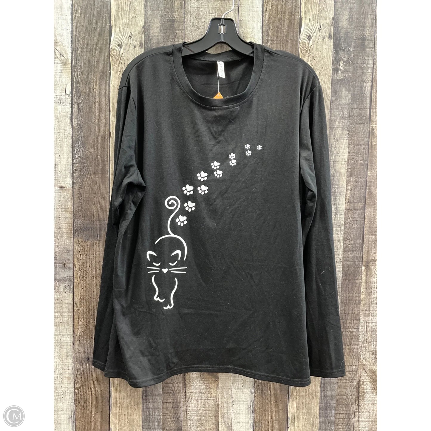 Top Long Sleeve By Cme In Black, Size: Xl