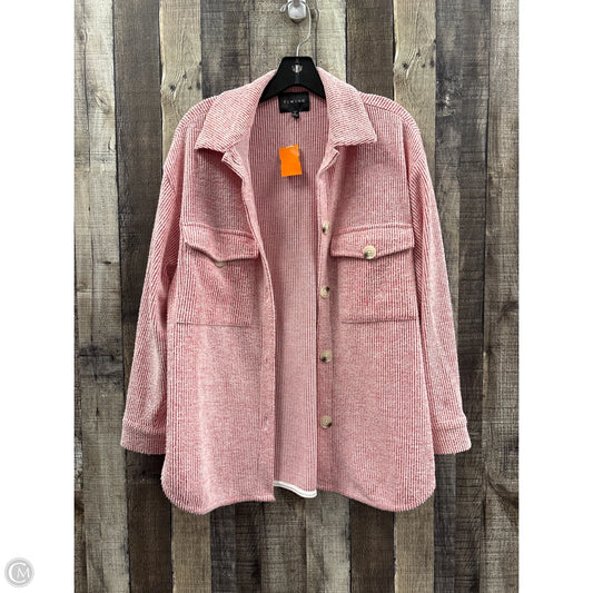 Top Long Sleeve By Timing In Red & White, Size: S