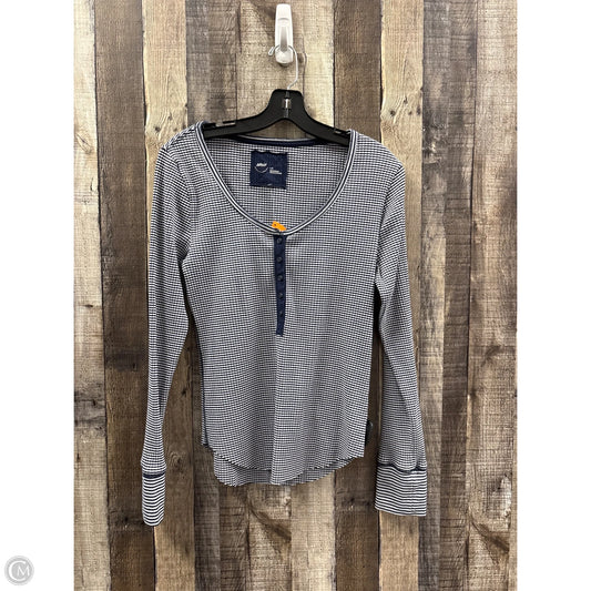 Top Long Sleeve By Aerie In Blue & White, Size: L