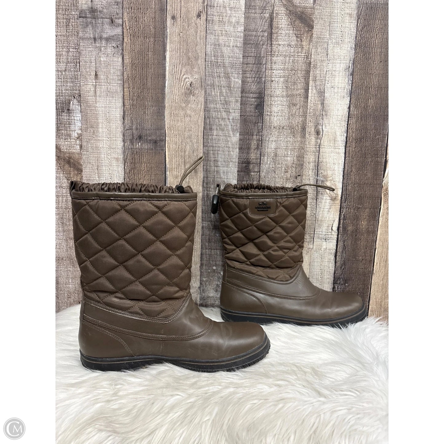 Boots Designer By Coach In Brown, Size: 11