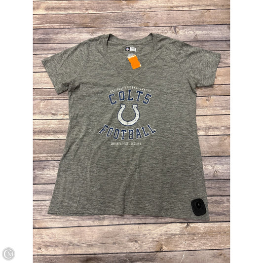 Athletic Top Short Sleeve By Nfl In Grey, Size: Xxl