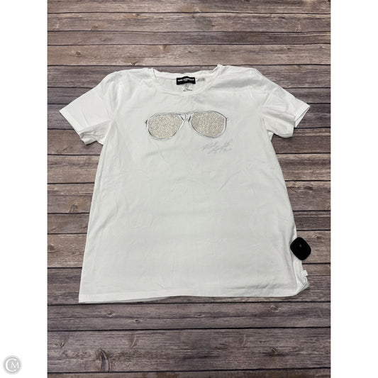 Top Short Sleeve Designer By Karl Lagerfeld In White, Size: M