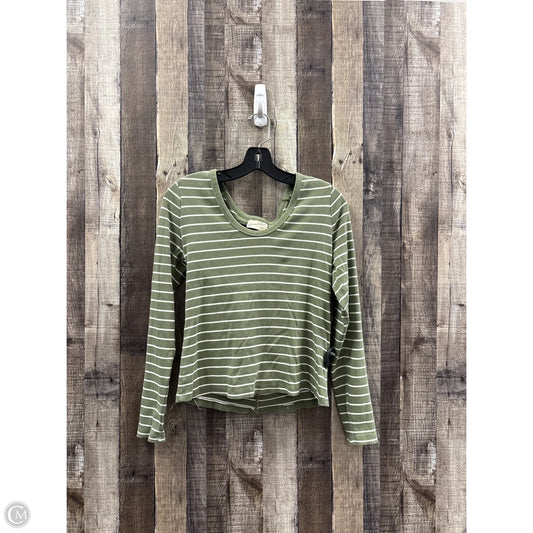 Top Long Sleeve By Universal Thread In Green & White, Size: L