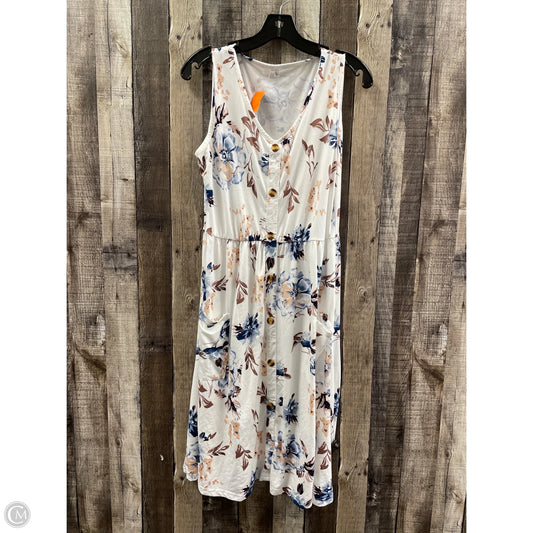 Dress Casual Midi By Cmf In Floral Print, Size: L