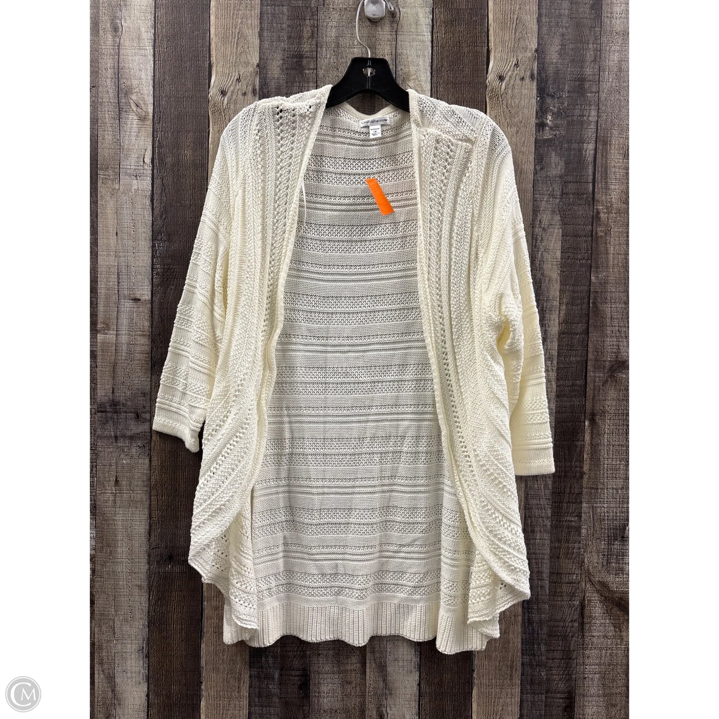 Cardigan By Croft And Barrow In Ivory, Size: 1x