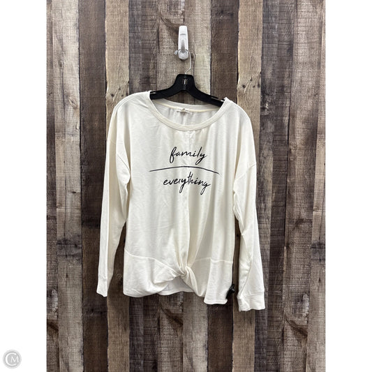 Top Long Sleeve By Eyeshadow In White, Size: L