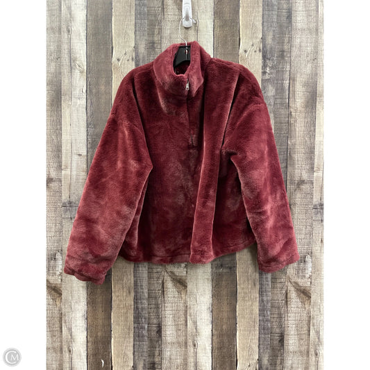 Jacket Faux Fur & Sherpa By A New Day In Maroon, Size: L
