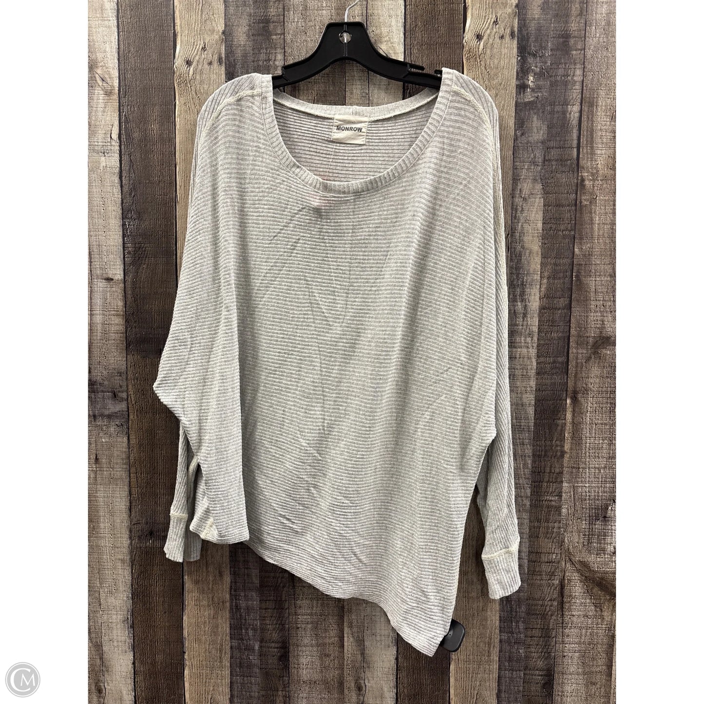 Top Long Sleeve By Monrow In Grey, Size: M