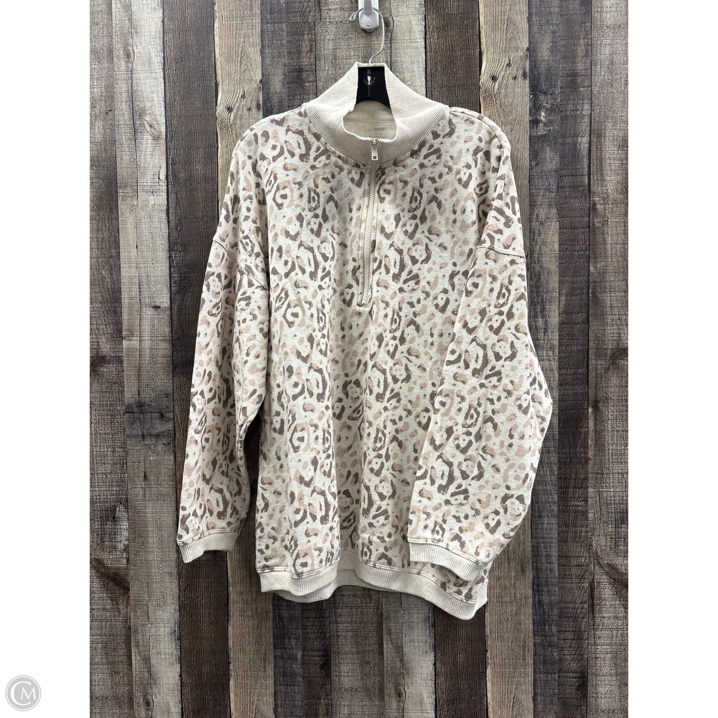 Top Long Sleeve By Aerie In Animal Print, Size: L