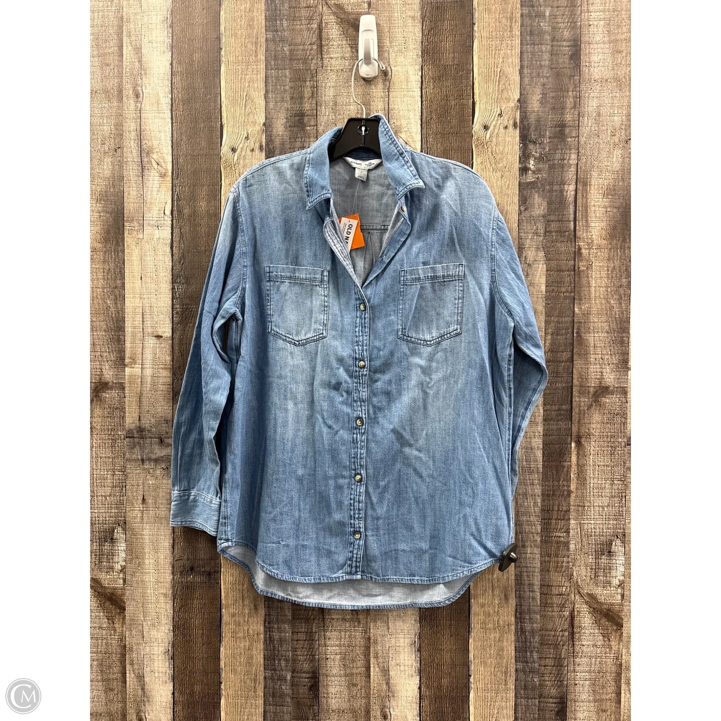 Top Long Sleeve By Old Navy In Blue Denim, Size: S