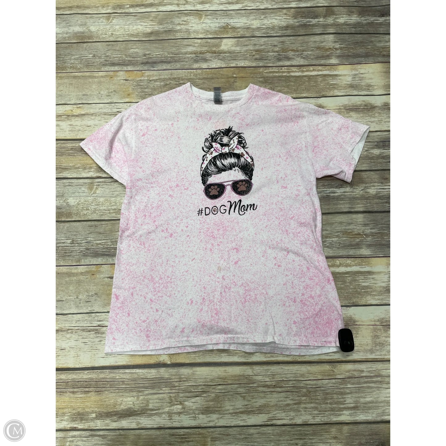 Top Short Sleeve By Gildan In Pink, Size: M