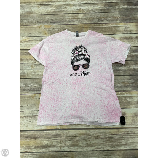 Top Short Sleeve By Gildan In Pink, Size: M