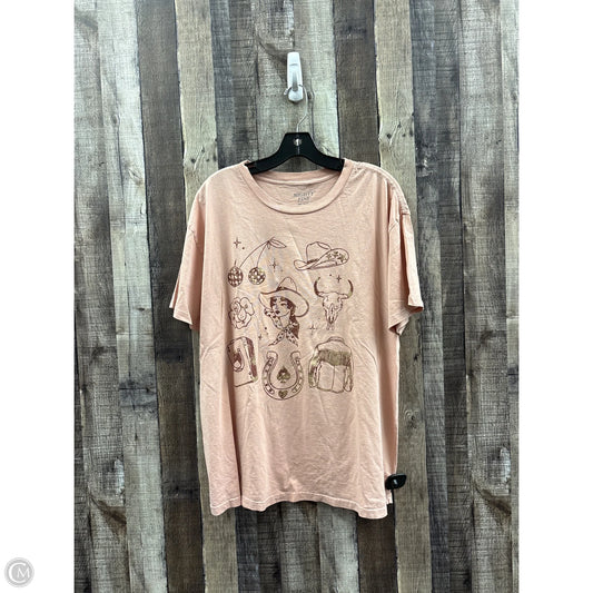 Top Short Sleeve By Mighty Fine In Peach, Size: M