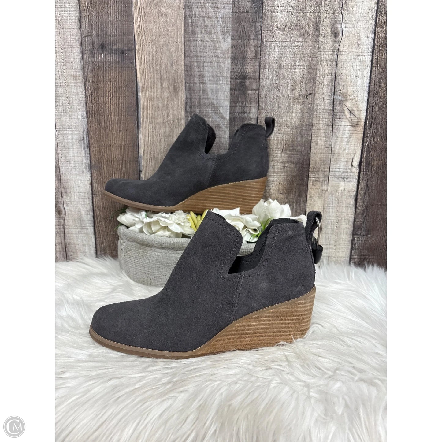 Boots Ankle Heels By Toms In Grey, Size: 7.5