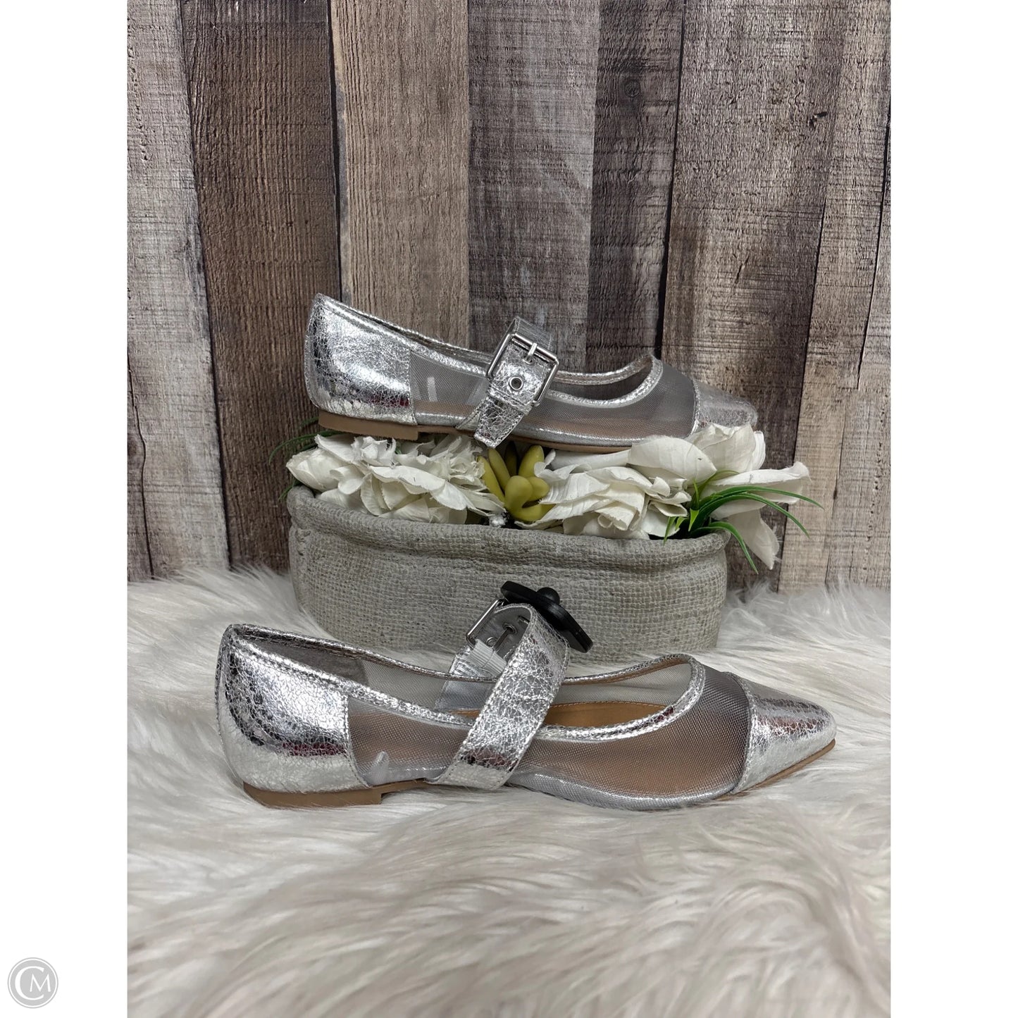 Shoes Flats By Report In Silver, Size: 7