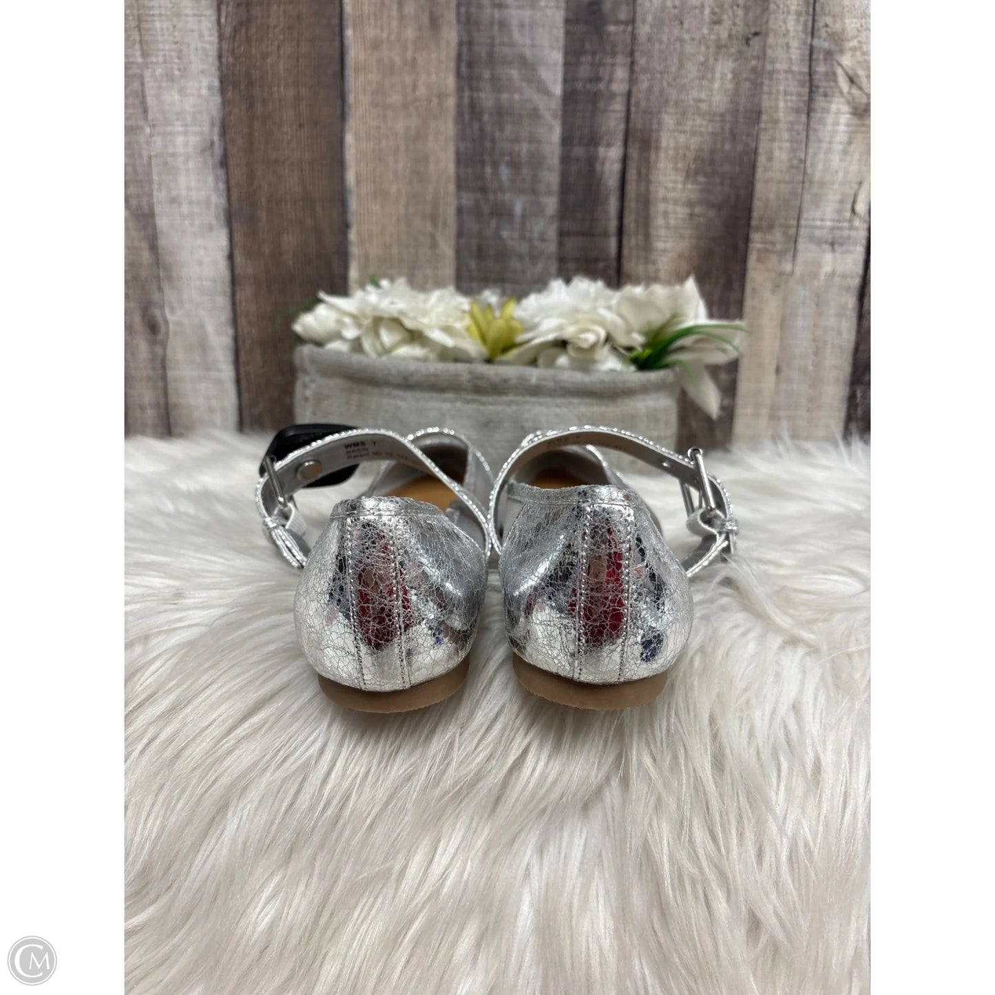 Shoes Flats By Report In Silver, Size: 7