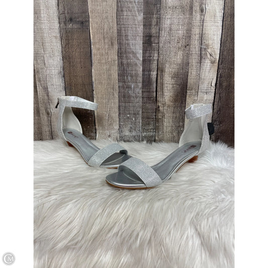 Sandals Heels Kitten By Cme In Silver, Size: 9