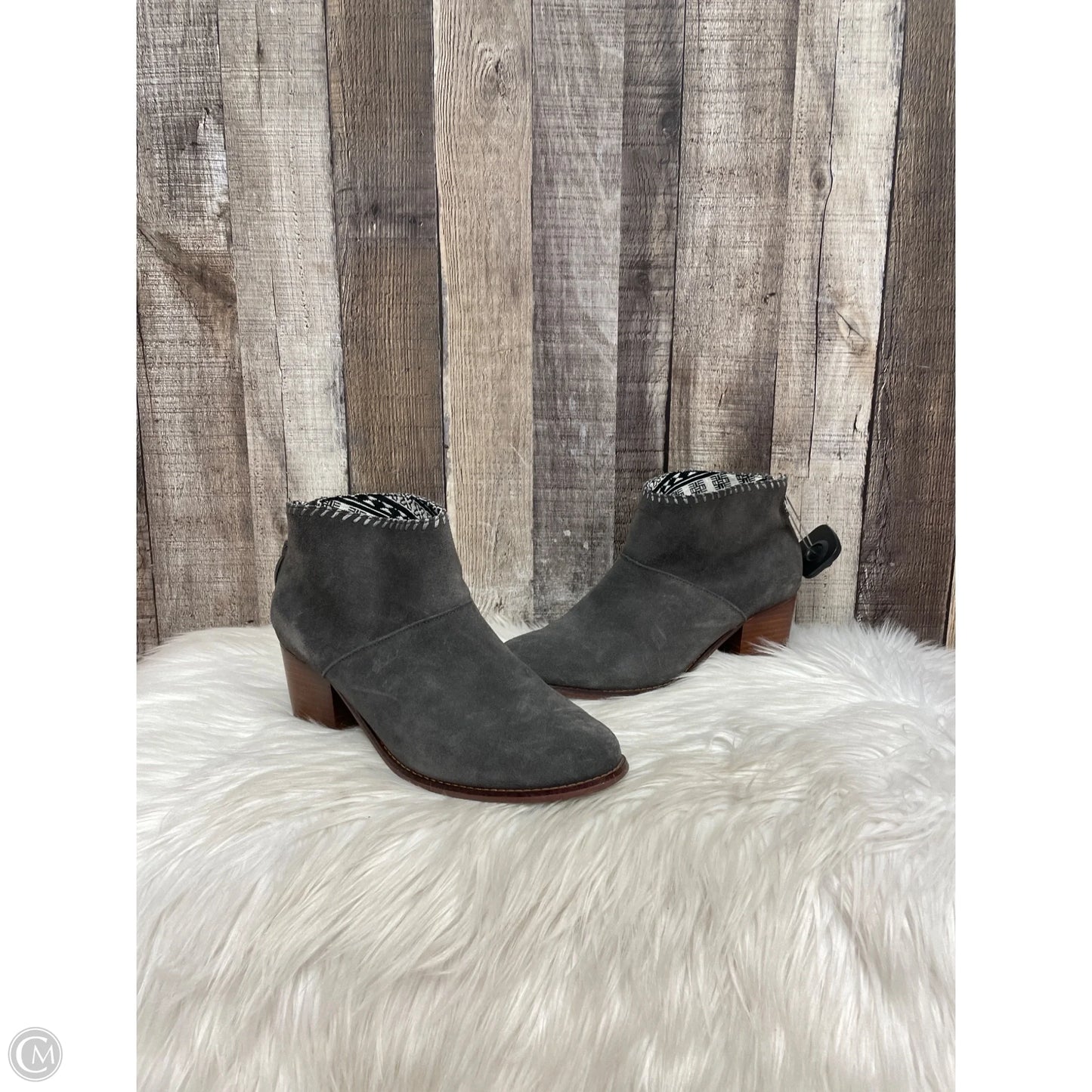 Boots Ankle Heels By Toms In Grey, Size: 9.5