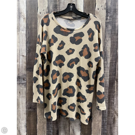 Top Long Sleeve By Bombom In Animal Print, Size: M