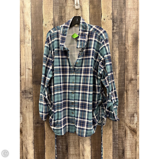 Top Long Sleeve By No Comment In Plaid Pattern, Size: 3x