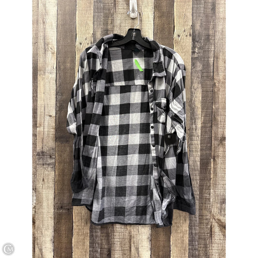 Top Long Sleeve By Cme In Plaid Pattern, Size: 2x