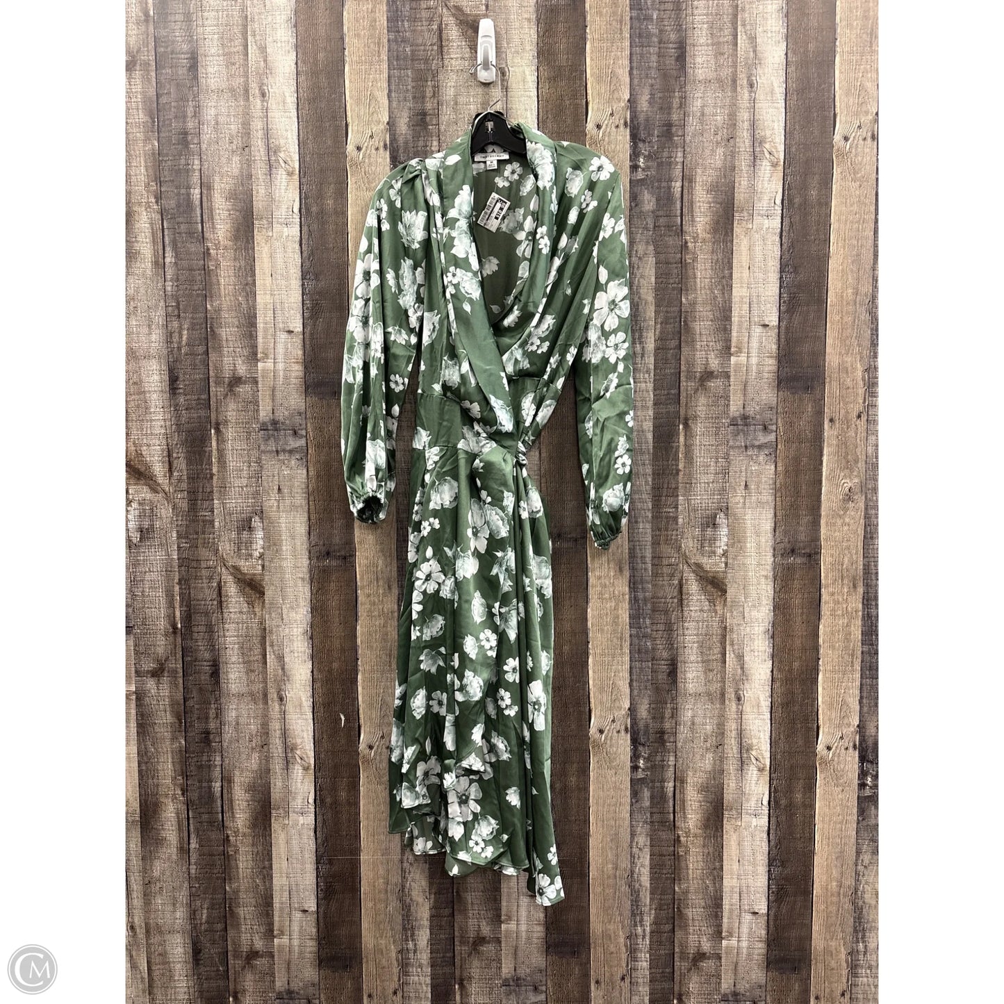Dress Casual Midi By Cme In Green & White, Size: M