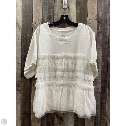 Top Short Sleeve By Maeve In White, Size: Xl