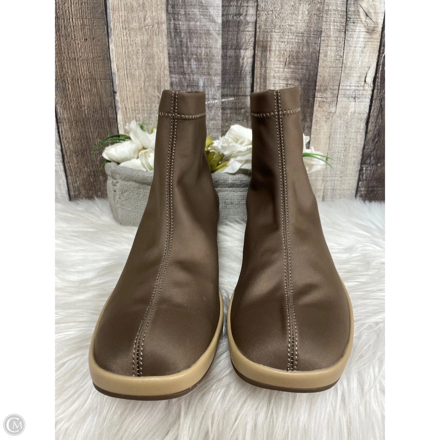 Boots Ankle Heels By Alegria In Tan, Size: 9