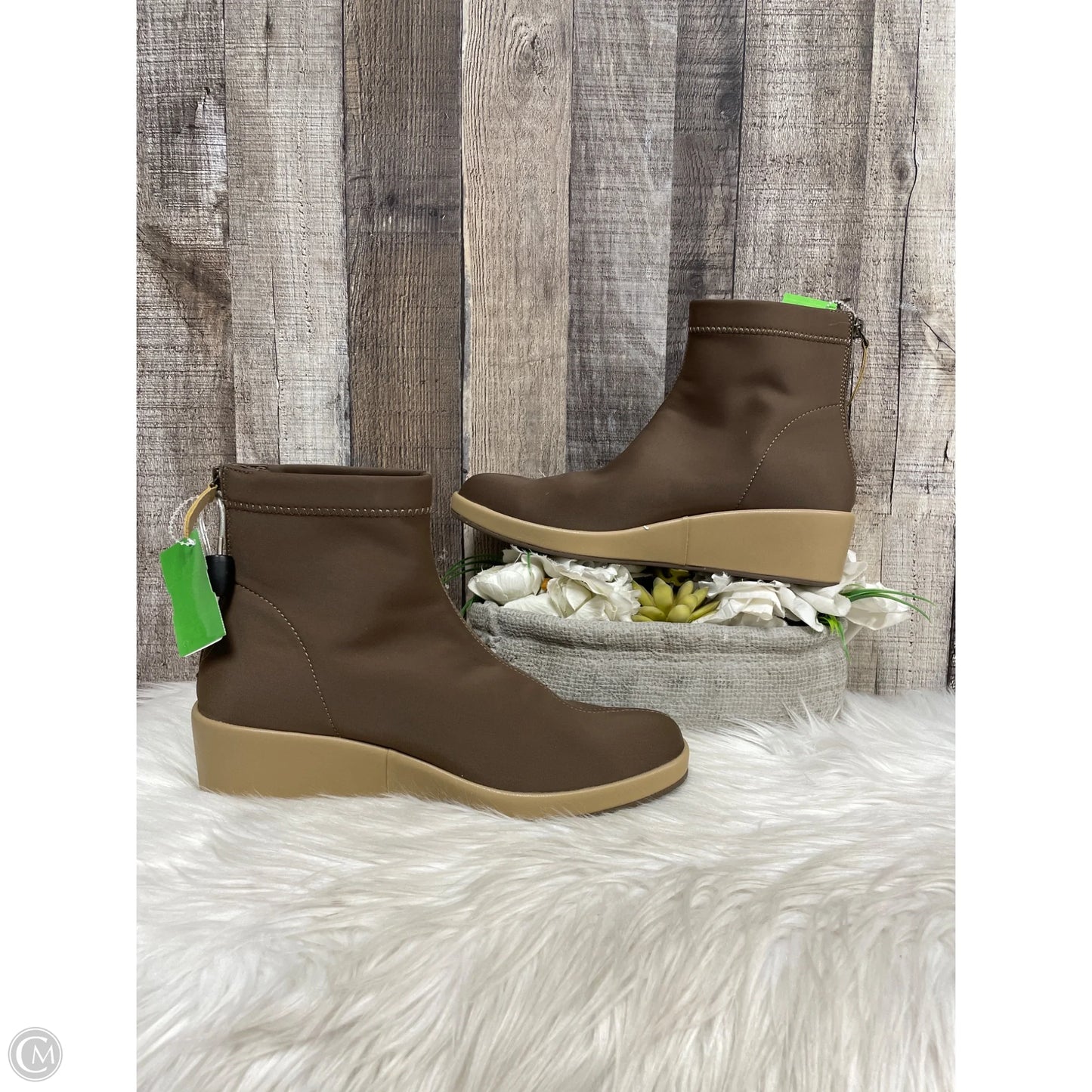 Boots Ankle Heels By Alegria In Tan, Size: 9