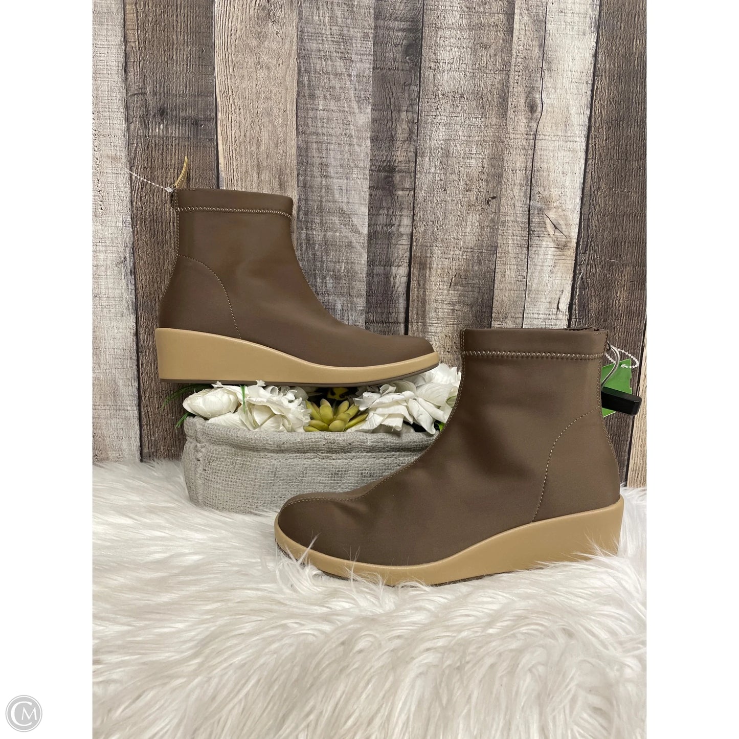 Boots Ankle Heels By Alegria In Tan, Size: 9