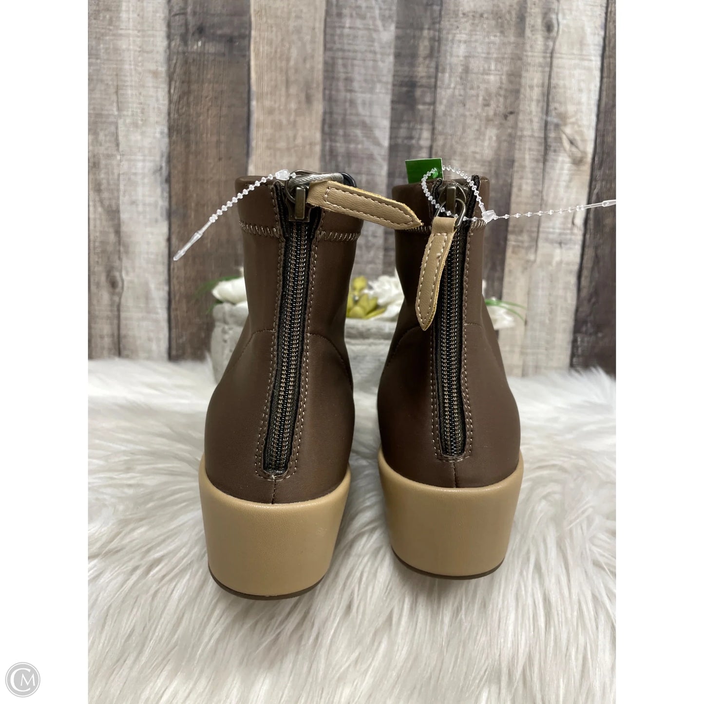 Boots Ankle Heels By Alegria In Tan, Size: 9