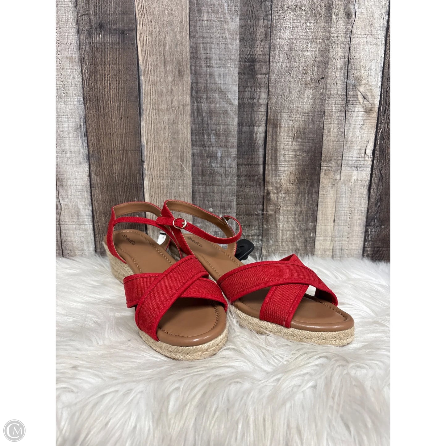 Sandals Heels Wedge By Style And Company In Red, Size: 11