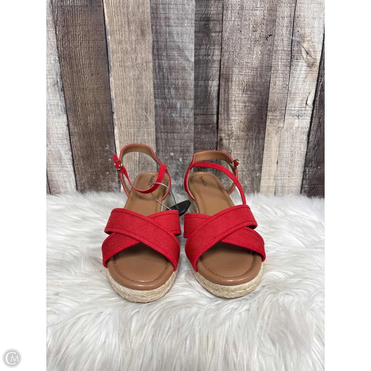 Sandals Heels Wedge By Style And Company In Red, Size: 11