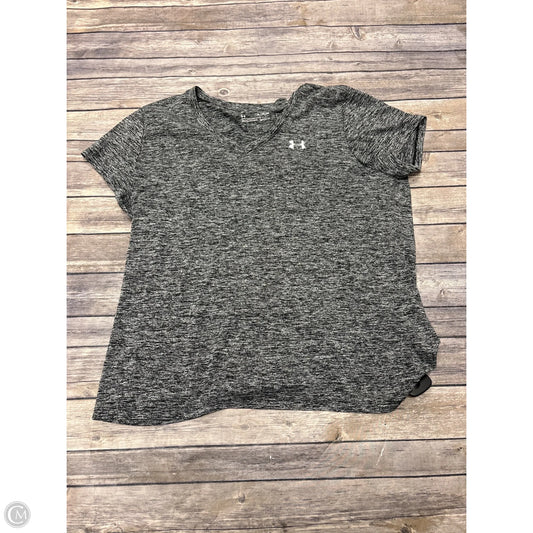 Athletic Top Short Sleeve By Under Armour In Black & White, Size: Xl