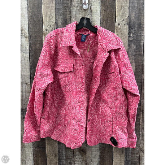 Jacket Denim By Denim And Company In Pink Denim, Size: L